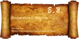 Bosanszki Mária névjegykártya